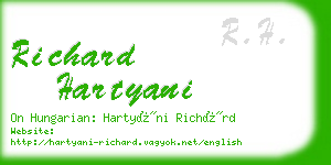 richard hartyani business card